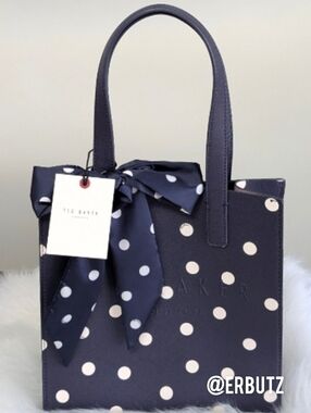 Ted Baker Seacon Structured Polka Dot Icon Tote with Matching Silk Bow Accent 🎀